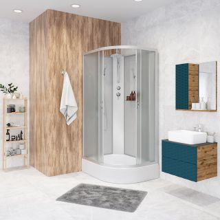 Душевая кабина Niagara NG-33084-14LBKT 100x80см серебро/матовое